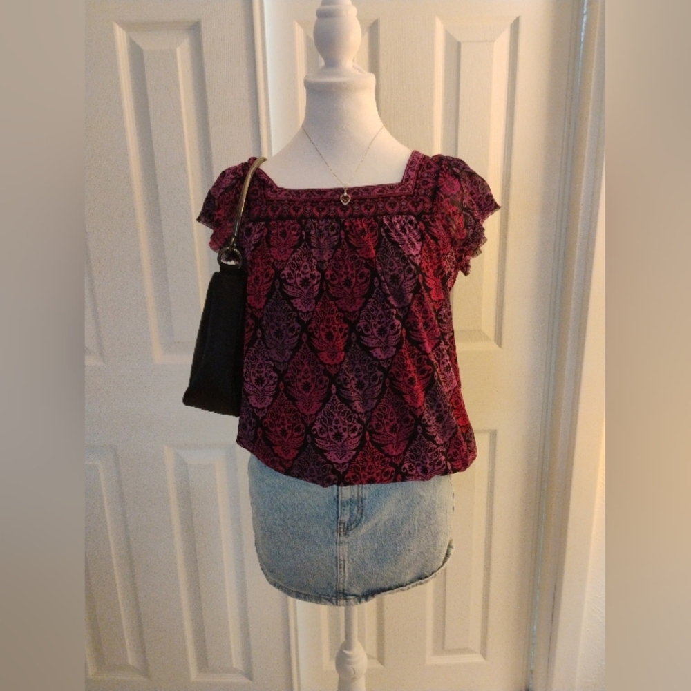 Apt. 9 Women's Magenta and Black Blouse